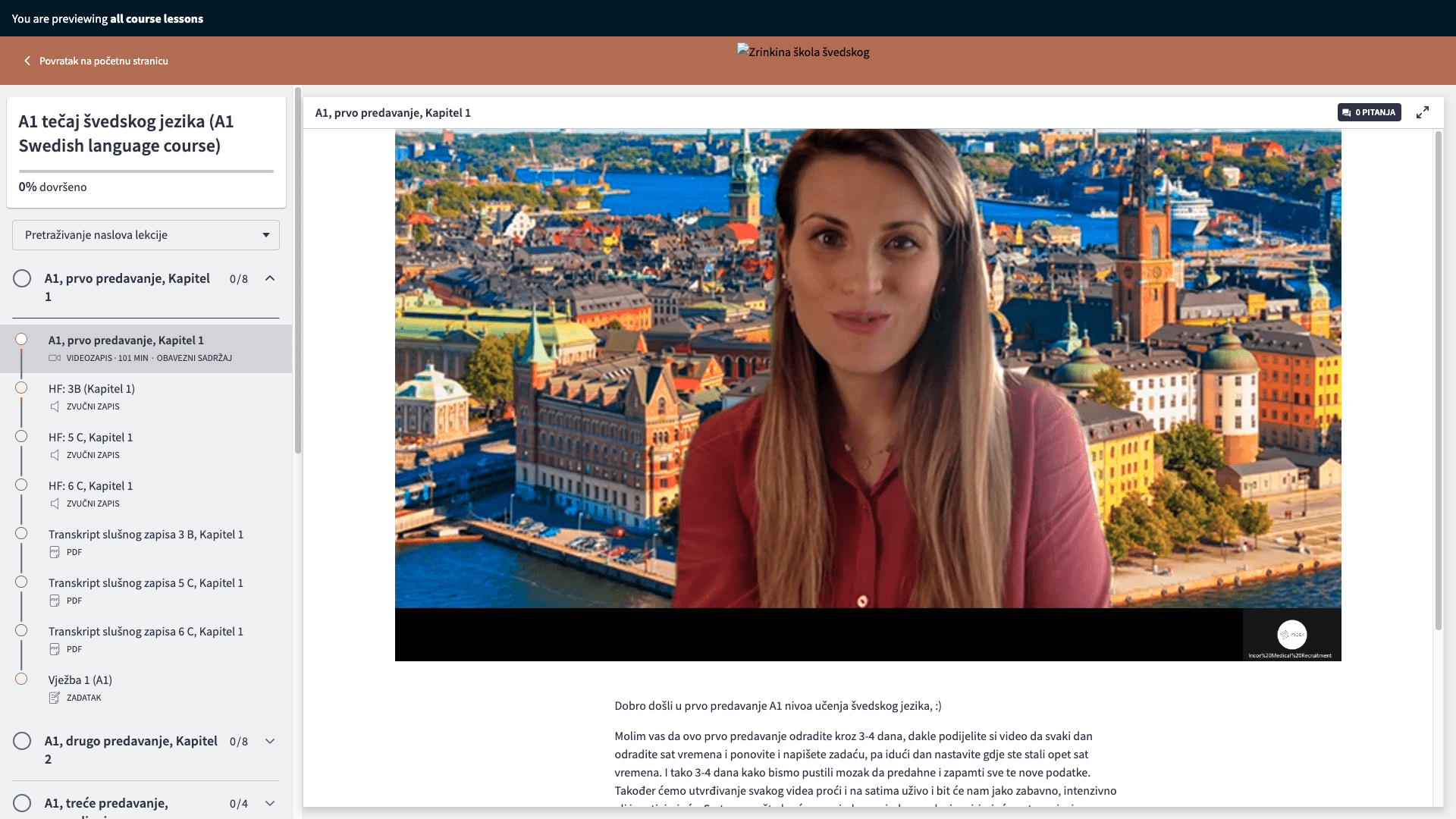 video predavanje sa sadrzajem