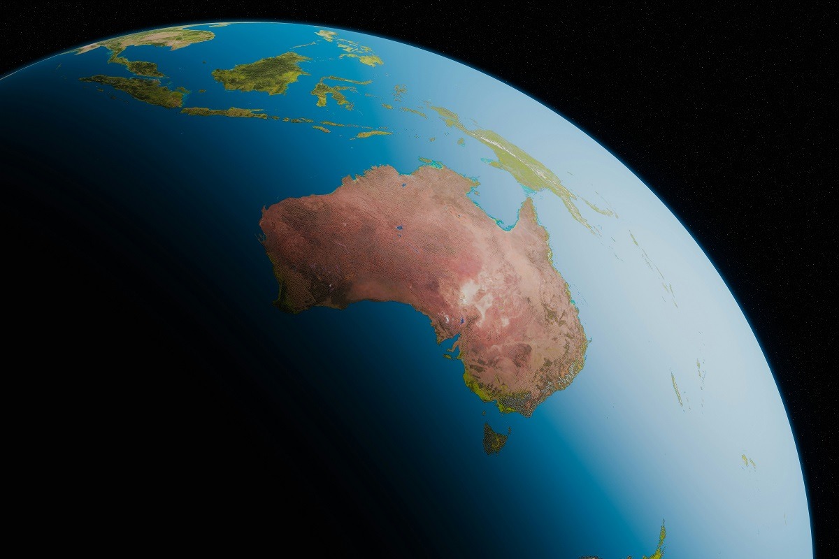 Australija na prikazu Zemlje